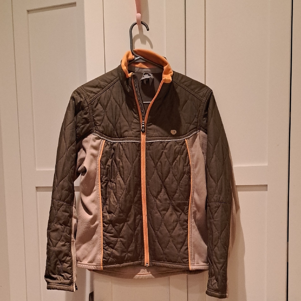 079 - Pearl Izumi Quilted And Fleece Jacket with Orange Trim And Lovely Detail.
